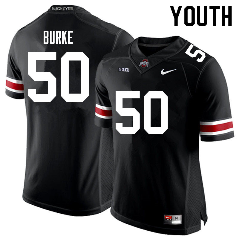 Ohio State Buckeyes Quinton Burke Youth #50 Black Authentic Stitched College Football Jersey